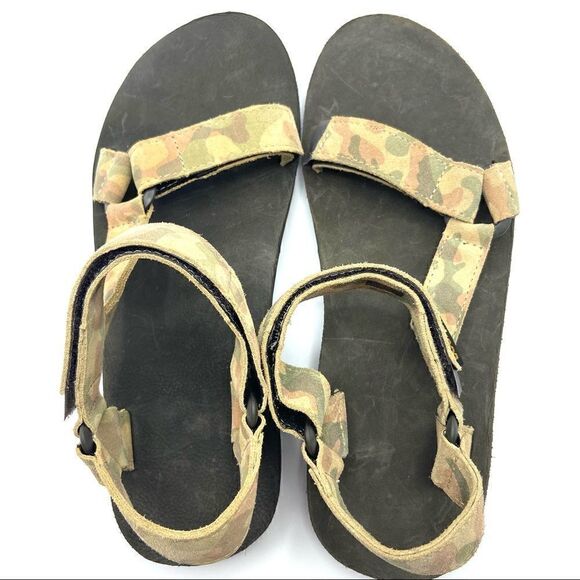 Teva Men’s Rare Original Universal Camo Leather Sandals New - Picture 7 of 12